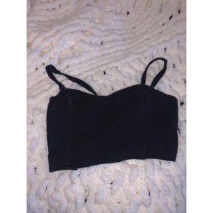 Black crop top with cage back
